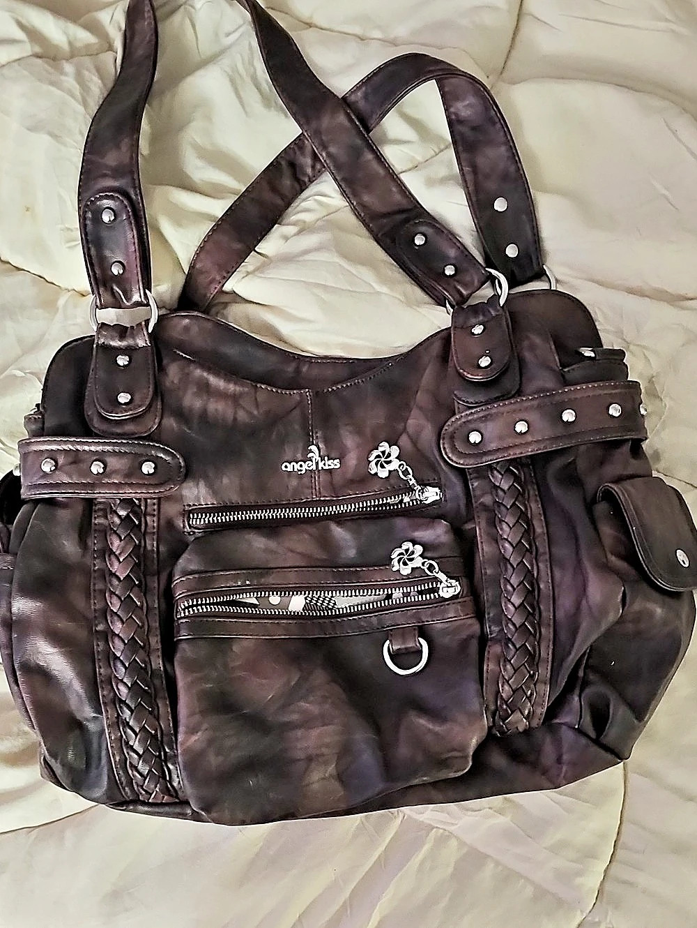 The Sak Braided Studded Convertible Bag in Brown